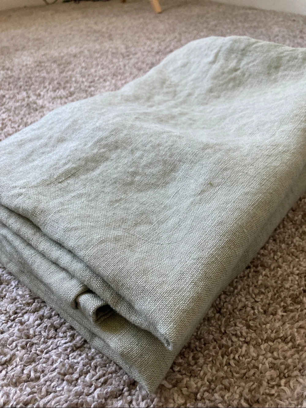 Ikea Aina 100% Linen Euro Square 2 Pillow shams covers Sage Green Minimalist